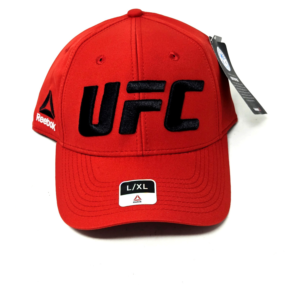 Reebok UFC Hat Red/Black 3D Embroidered UFC Logo Superflex Size L/XL Cap